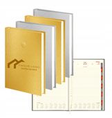 kalendarz Z TWOIM LOGO dzienny A4 2026 złoty/srebrny z grawerem 50 szt