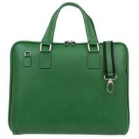 VERA PELLE torebka skórzana teczka A4 torba na laptopa V410 zielona