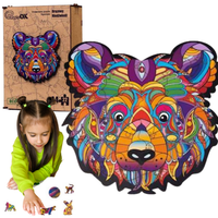 Puzzle Edukacyjne Drewniane Brązowy Niedźwiedź A4 Dla Dzieci Puza4-01727