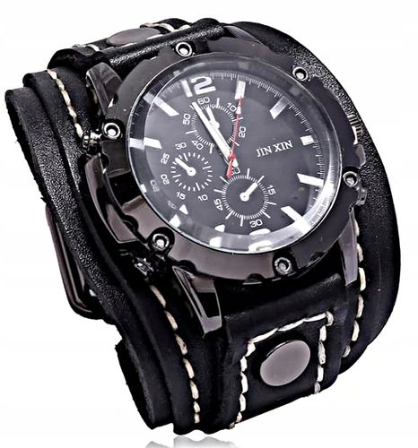 MD camel zegarek męski skóra naturalna szeroki pasek styl casual retro na Arena.pl