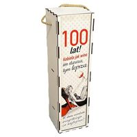 skrzynka pudełko 33,5 x 9,5cm na butelkę alkoholu 100 lat  kolor