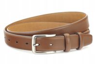 MĘSKI PASEK SKÓRZANY KLASYCZNY 3 cm JASNY BRĄZ 95