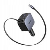 Ugreen Szybka Ładowarka Samochodowa 145W Zwijany Kabel USB-C USB-A 3 Porty