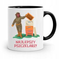 Kubek Czarny Dla Pszczelarza Najlepszy Pszczelarz! Z Nadrukiem Ze Zdjęciem