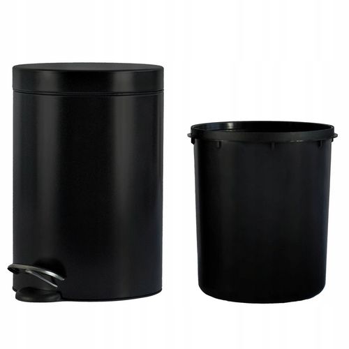 Kosz na śmieci łazienkowy pojemnik czarny elegancki wytrzymały uniwersalny na Arena.pl