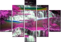 105CM 150CM OBRAZ 5 ELEM FIOLETOWA KASKADA DRUK