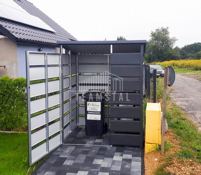 Wiata śmietnikowa spad tył 1,5x05m antracyt TS503 zdjęcie 5
