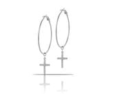 kolczyki koła z krzyżykami zdobionymi kryształkami (p15/roz/76ag)