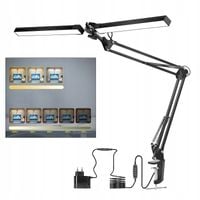 LAMPA BIURKOWA PODWÓJNA LED LAMPKA KREŚLARSKA 24W