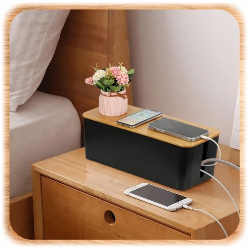 ORGANIZER NA KABLE POJEMNIK PUDEŁKO NA LISTWY KABLI PRZEWODY BOX DREWNO L na Arena.pl