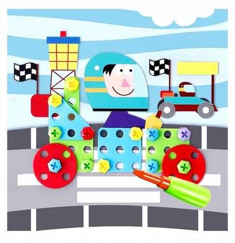 GRA UKŁADANKA MOTORYCZNA ŚRUBKOWY TRENING MAŁEJ RĄCZKI ASKATO na Arena.pl