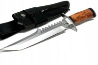 Nóż myśliwski BOWIE ręcznie wykonany stal D2 kość wielbłąda skórzane etui