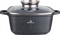 GARNEK TRADYCYJNY MARMURKOWY KWADRATOWY Z POKRYWKĄ 3,5L 22CM INDUKCJA GAZ