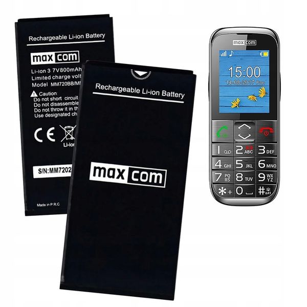 NOWA ORYGINALNA BATERIA DO MAXCOM MM720 MM721 MM720BB MM721BB zdjęcie 3
