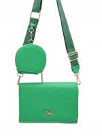 Victoria J - torebka listonoszka portfelik pasek materiałowy zielony VJ-961