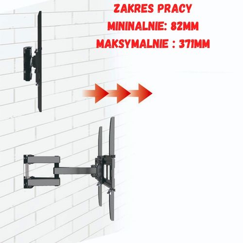 UCHWYT DO TELEWIZORA OBROTOWY UCHWYT SCIENNY WIESZAK DO TV 32-75 CALI na Arena.pl