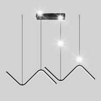 LAMPA WISZACA LED ZYRANDOL CZARNA SUFITOWA LOFT NOWOCZESNA DO SALONU 6500K