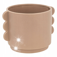 OSŁONKA NA DONICZKĘ CERAMICZNA DONICZKA BEŻOWA WODOODPORNA Ø 18 cm