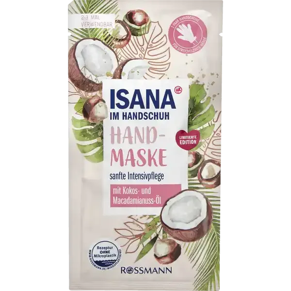 Isana maska do rąk kokos, macadamia zdjęcie 1