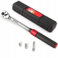 Klucz dynamometryczny 3/8 20–140 Nm zestaw adapter 1/4 1/2 rower auto