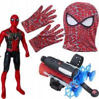 SPIDERMAN MEGA ZESTAW 5w1 FIGURKA 2x RĘKAWICA WYRZUTNIA SIECI MASKA KOSTIUM