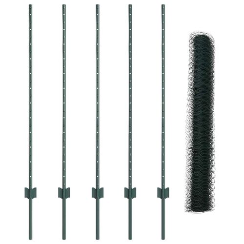 Ogrodzenie z słupkami Zielony 1.2 x 10 m Stal na Arena.pl