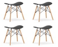 Taboret czarny KORFU stołek kuchenny 46 cm skandynawski nogi bukowe x4