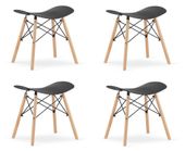 Taboret czarny KORFU stołek kuchenny 46 cm skandynawski nogi bukowe x4
