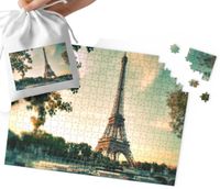PUZZLE - PIĘKNE WIDOKI PARYŻ Wieża Eiffla WIELE WZORÓW 252el + WORECZEK