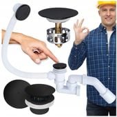 Syfon Wannowy KLIK KLAK Czyszczony od Góry Czarny z Korkiem Szybki