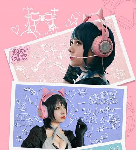 SŁUCHAWKI GAMINGOWE USB KOCIE USZY LED WIBRACJE !! na Arena.pl