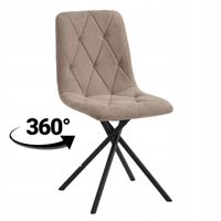 nowoczesne krzesło tapicerowane obrotowe 360°- cappuccino furnitex