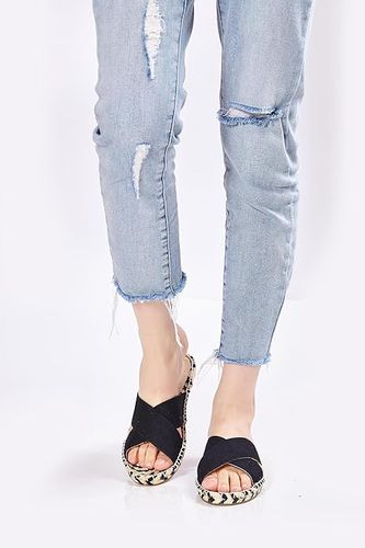 TALAMANTRA Damskie Espadryle Klapki Czarne Rozmiar 40 na Arena.pl