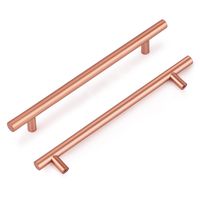 Uchwyty meblowe do szafek różowe złoto 224 mm nowoczesne zestaw 6 sztuk