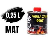 FARBA LAKIER ŻAROODPORNA DO KOMINKÓW GRILLA CZARNA 0,25L TRWAŁA WYDAJNA