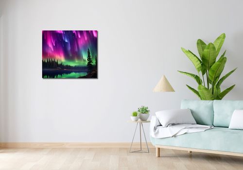 Obraz 70x60cm Zorza Nad Lasem na Arena.pl