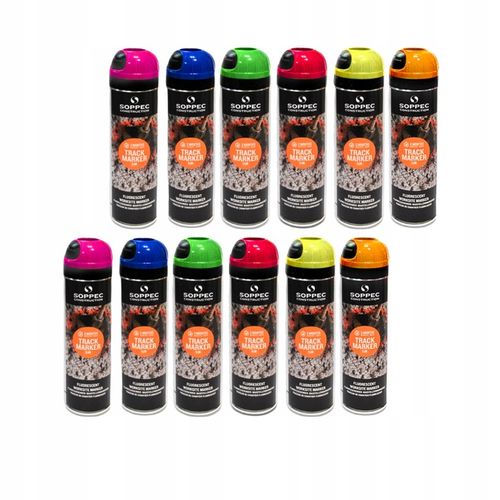 Farba geodezyjna spray SOPPEC TRACK MARKER FLUO 12szt. do znakowania na Arena.pl