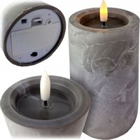 ŚWIECZKA NA BATERIE 12,5CM EFEKT BETONU ŚWIECA LED WKŁAD PŁOMIEŃ