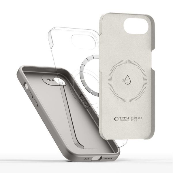 tech-protect silicone magsafe iphone 16e / 17e stone grey zdjęcie 3