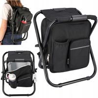 KRZESEŁKO WĘDKARSKIE TURYSTYCZNE Z PLECAKIEM SKŁADANE 2 w 1