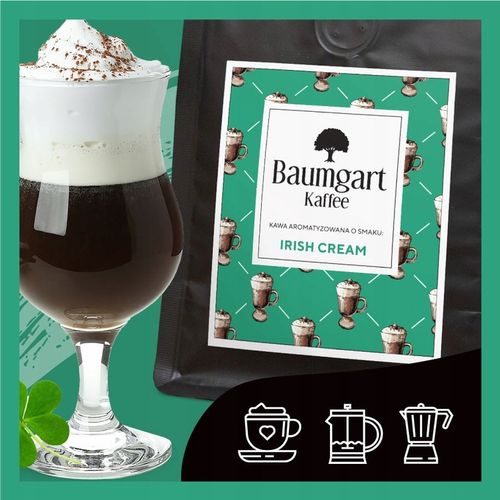 Kawa Smakowa MIELONA IRISH CREAM 200g 100% Arabica Świeżo Palona Baumgart na Arena.pl