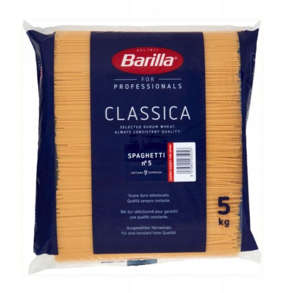 BARILLA SPAGHETTI PASTA DI SEMOLA 5kg włoski makaron Gastronomia zdjęcie 1