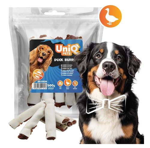 UNIQ PETS Przysmak dla psa z kaczki 500g Przekąska dla psa burrito z kaczką na Arena.pl