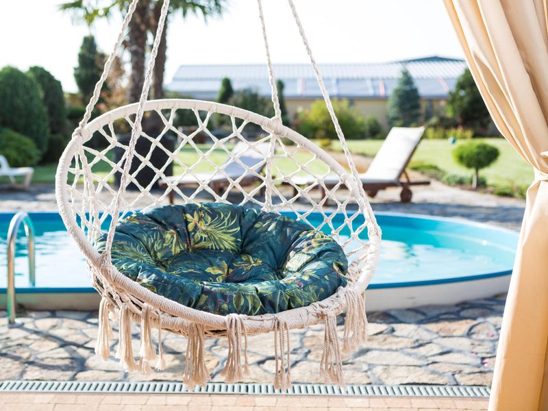 Poduszka STORK na huśtawkę ogrodową, fotel BOCIANIE GNIAZDO 65 cm zdjęcie 6
