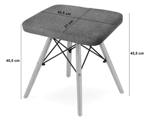 Taboret WERK - szary materiał / nogi naturalne x 3 na Arena.pl