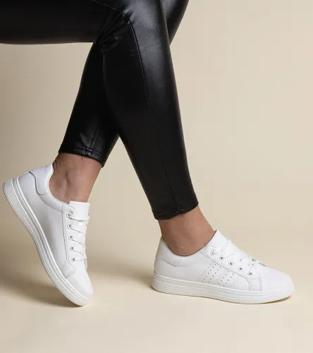 Białe sneakersy eko skóra Cathleen 39 na Arena.pl