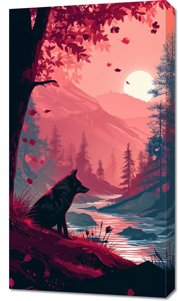 Obraz 50x90cm Wilk Przy Brzegu Lasu zdjęcie 1