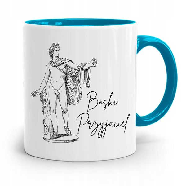 Kubek Błękitny Dla Przyjaciela Boski Przyjaciel Z Nadrukiem Ze Zdjęciem zdjęcie 1