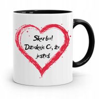 Kubek Czarny Dla Dziewczyny Skarbie Dziękuje Ci Z Nadrukiem Ze Zdjęciem