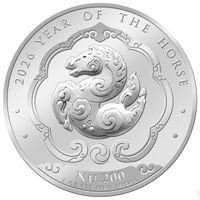 Bhutan: Lunar Rok Konia 1 uncja Srebra 2026